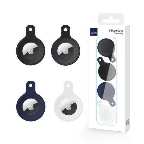 Wiwu Silicon Case Siyah Mavi Beyaz Airtag Anahtarlık