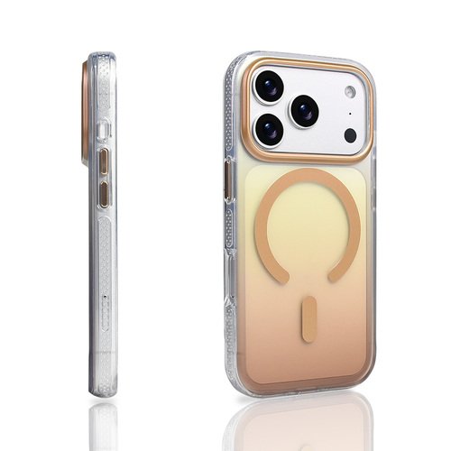 iPhone 17 Pro Kılıf Magsafe Şarj Özellikli Transparan Renk Geçişli Gradient Luxury Kapak