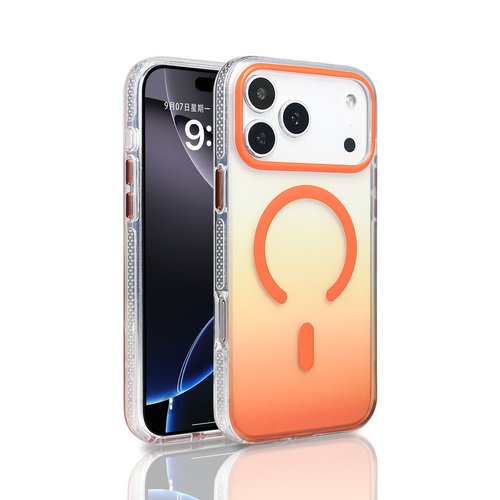 iPhone 17 Pro Max Kılıf Magsafe Şarj Özellikli Transparan Renk Geçişli Gradient Luxury Kapak