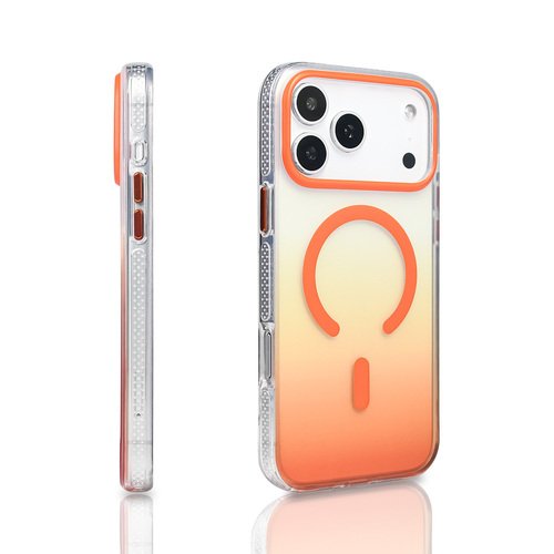 iPhone 17 Pro Max Kılıf Magsafe Şarj Özellikli Transparan Renk Geçişli Gradient Luxury Kapak