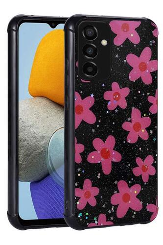 Galaxy M23 Kılıf Kamera Korumalı Simli Renkli Tasarım Silikon