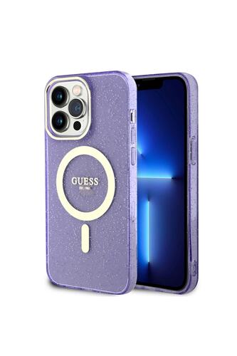 iPhone 13 Pro Max Uyumlu Kılıf GUESS Magsafe Şarj Özellikli Glitter Kapak