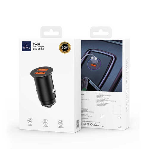 Wiwu PC201 3.0 USB 2 Çıkışlı Hızlı Araç Şarjı