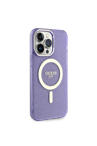 iPhone 14 Pro Max Uyumlu Kılıf GUESS Magsafe Şarj Özellikli Glitter Kapak