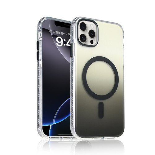 iPhone 14 Pro Max Kılıf Magsafe Şarj Özellikli Transparan Renk Geçişli Gradient Luxury Kapak