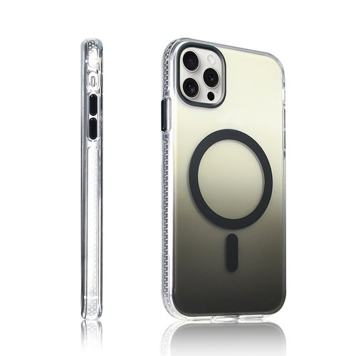 iPhone 14 Pro Max Kılıf Magsafe Şarj Özellikli Transparan Renk Geçişli Gradient Luxury Kapak