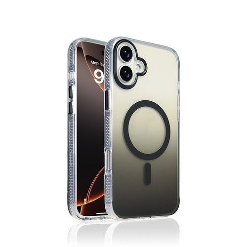 iPhone 16 Kılıf Magsafe Şarj Özellikli Transparan Renk Geçişli Gradient Luxury Kapak