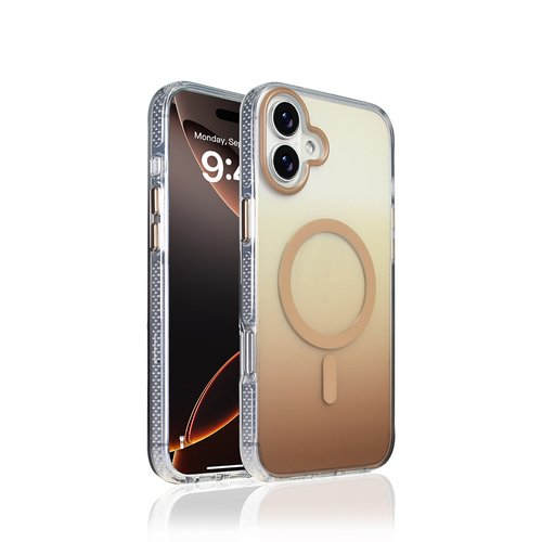iPhone 16 Plus Kılıf Magsafe Şarj Özellikli Transparan Renk Geçişli Gradient Luxury Kapak