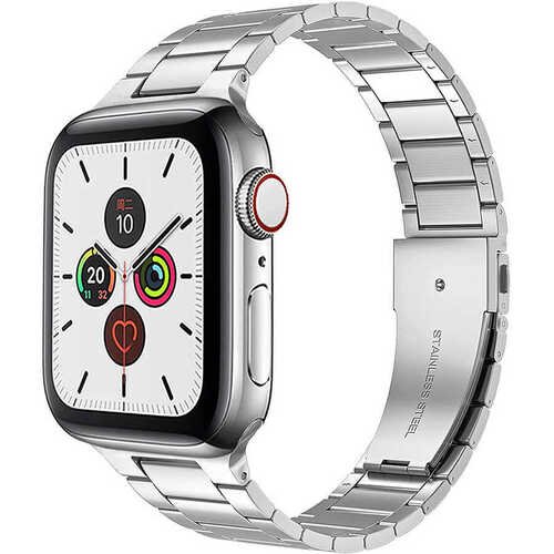 Apple Watch 40mm Wiwu Ultra Thin Steel Belt Three Beads Metal Saat Kordon Kayış Bileklik