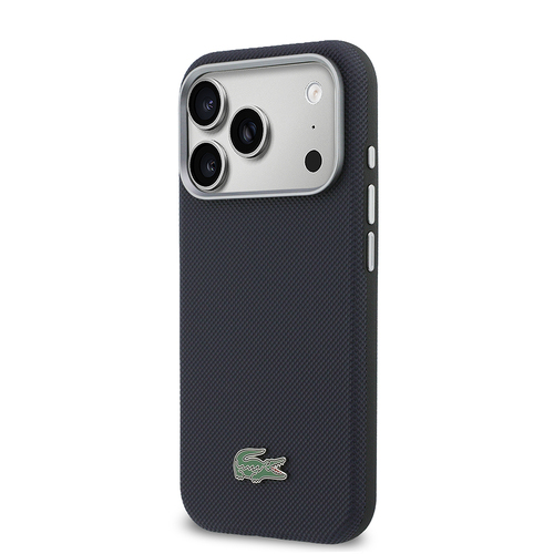 Apple iPhone 17 Pro Kılıf Lacoste Orjinal Lisanslı M-Safe Şarj Özellikli PVC Yarı Pike Desenli Arka Yüzey İkonik Timsah Dokuma Logolu Kapak