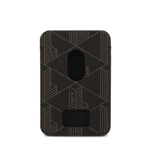 Lacoste Orjinal Lisanslı 2 Hazneli PVC Karışık Monogram Desenli Magnetik Kartlık