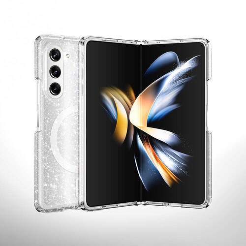 Galaxy Z Fold 6 Kılıf Magsafe Şarj Özellikli Parlayan Simli Saydam Renkli Zore Allstar Kapak