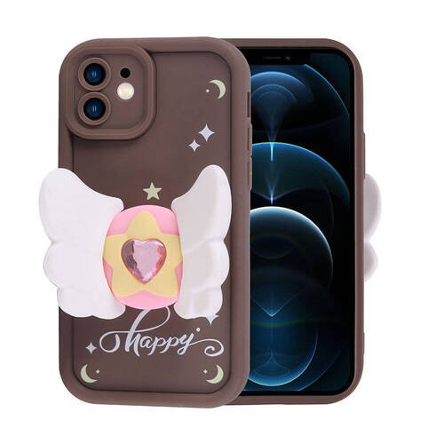 iPhone 12 Kılıf Kamera Korumalı Figürlü Tasarım Silikon Kapak