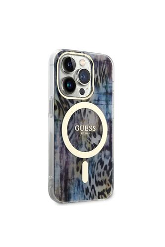 iPhone 14 Pro Max Uyumlu Kılıf GUESS Magsafe Şarj Özellikli Leopar Desenli Kapak