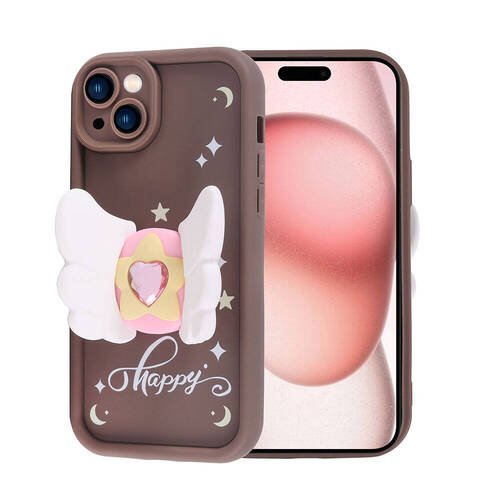 iPhone 15 Kılıf Kamera Korumalı Figürlü Tasarım Silikon Kapak