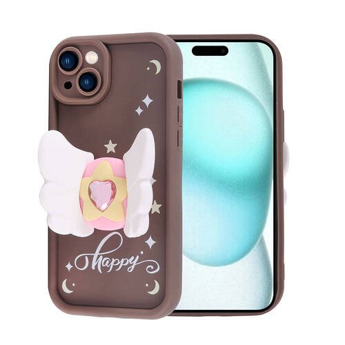 iPhone 15 Plus Kılıf Kamera Korumalı Figürlü Tasarım Silikon Kapak