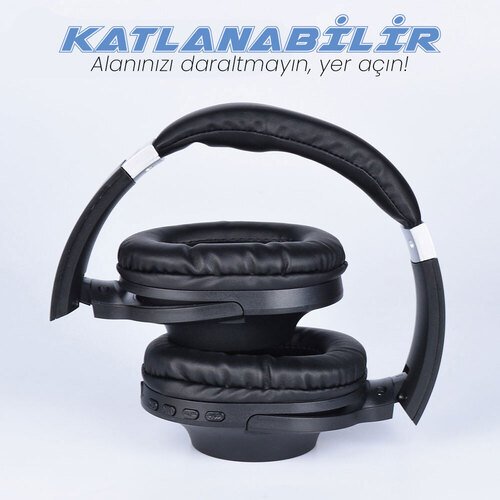 A01 Ayarlanabilir ve Katlanabilir 90 Derece Dönebilen Kulak Üstü Bluetooth Kulaklık