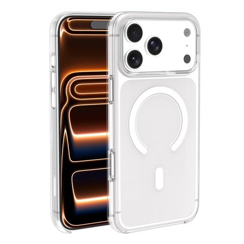 iPhone 17 Pro Max Kılıf IC Çipli  Wireless Şarj Özellikli Şeffaf Orjin Lüx Kapak