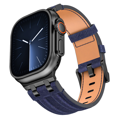 Apple Watch 7 45mm Uyumlu Kordon Kot Kumaş Tasarımlı KRD-153