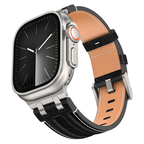 Apple Watch 10 46mm Uyumlu Kordon Kot Kumaş Tasarımlı KRD-153