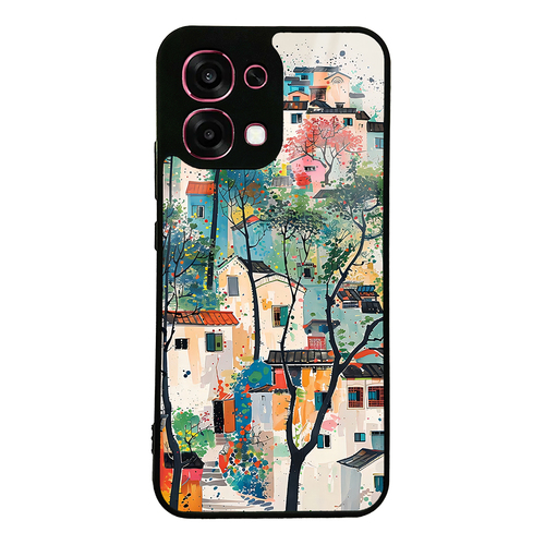 Oppo A6 Pro Kılıf Kamera Korumalı Desenli Luxury Portrait Painting Lusi Kapak