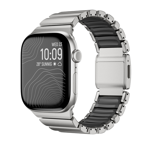 Apple Watch 10 46mm Uyumlu Kordon Metal Kasa Silikon İç Kısım Tasarım