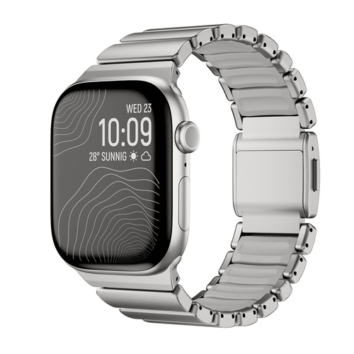 Apple Watch 10 46mm Uyumlu Kordon Metal Kasa Silikon İç Kısım Tasarım