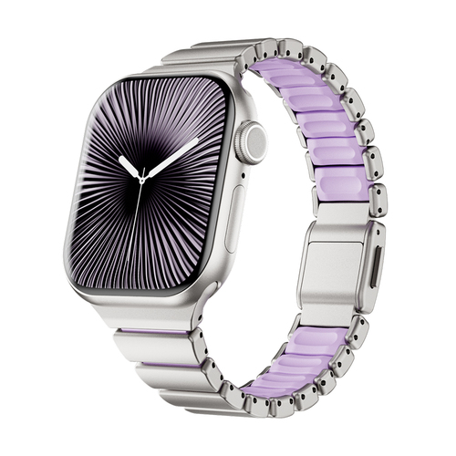 Apple Watch 38mm Uyumlu Kordon Premium Metal Kasa Silikon İç Kısım Tasarım