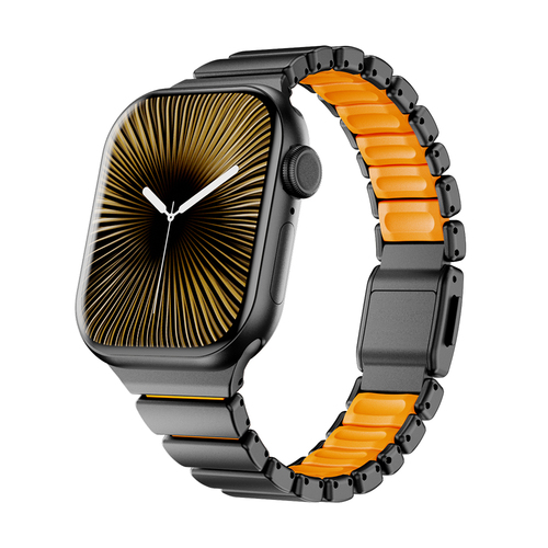 Apple Watch 40mm Uyumlu Kordon Premium Metal Kasa Silikon İç Kısım Tasarım