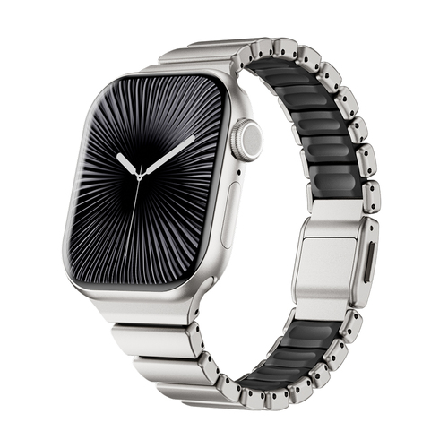 Apple Watch 10 42mm Uyumlu Kordon Premium Metal Kasa Silikon İç Kısım Tasarım