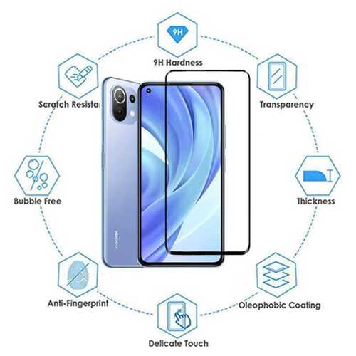 Xiaomi Mi 11 Lite Kenarları Kırılmaya Dayanıklı Cam Ekran Koruyucu