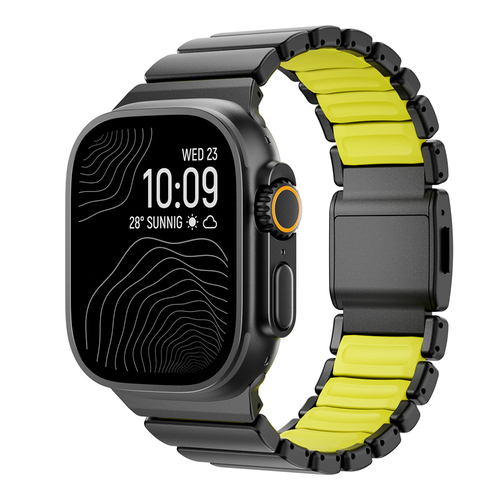 Apple Watch 7 45mm Uyumlu Kordon Premium Titanyum Kasa Silikon İç Kısım Tasarım