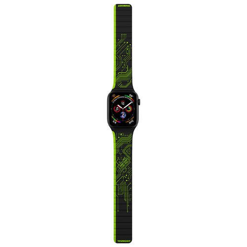 Watch 7 41mm Uyumlu Kordon Youngkit Technology Magnetik Tak Çıkar Silikon Strap Kayış Yeşil