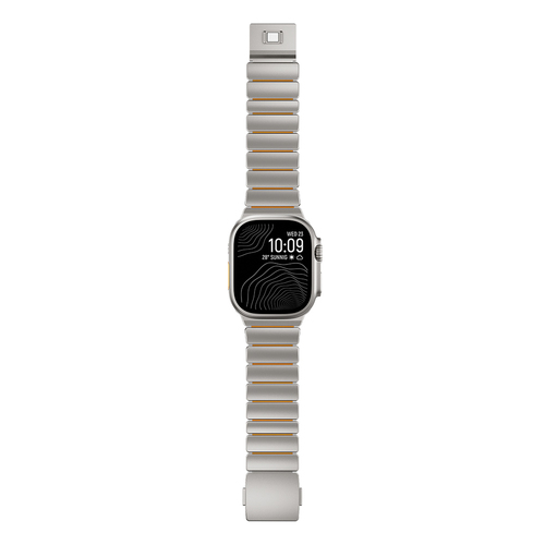 Apple Watch Ultra 49mm Uyumlu Kordon Premium Titanyum Kasa Silikon İç Kısım Tasarım
