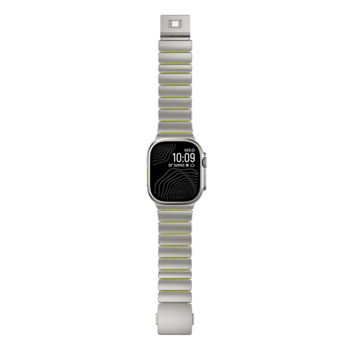 Apple Watch Ultra 49mm Uyumlu Kordon Premium Titanyum Kasa Silikon İç Kısım Tasarım