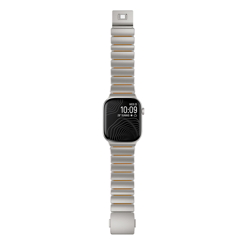 Apple Watch 7 45mm Uyumlu Kordon Premium Metal Kasa Silikon İç Kısım Tasarım