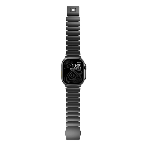 Apple Watch Ultra 49mm Uyumlu Kordon Premium Metal Kasa Silikon İç Kısım Tasarım
