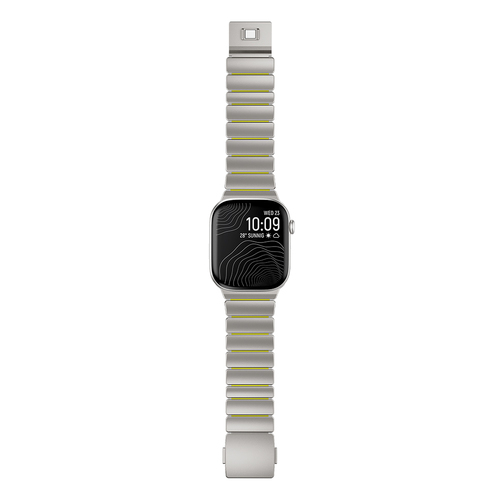 Apple Watch 10 46mm Uyumlu Kordon Premium Metal Kasa Silikon İç Kısım Tasarım