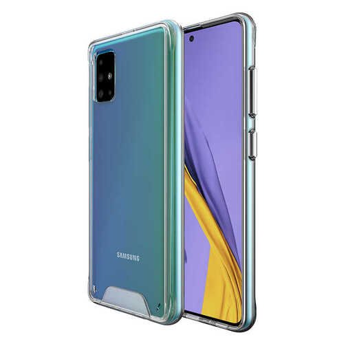 Galaxy A71 Kenarları Silikon Yüzeyi Sert Şeffaf Gard Kılıf