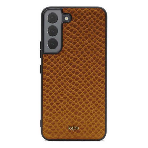 Galaxy S22 Plus Kılıf Kajsa Pearl Pattern Hakiki Deri Kapak