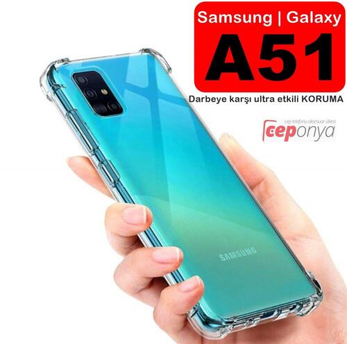 Samsung Galaxy A51 Köşeleri Airbagli Anti Şok Şeffaf Kılıf