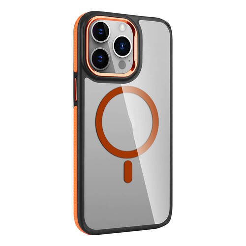 iPhone 14 Pro Kılıf Magsafe Şarj Özellikli Mat Görünümlü Orange Style Kapak