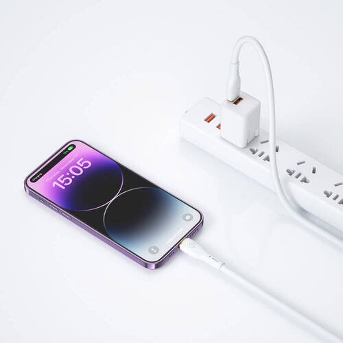 iPhone Şarj Data Transfer PD Kablo Wiwu Wi-C018 Vigor Serisi Type-C to Lightning PD 30W 1.2M Beyaz