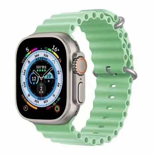 Apple Watch Ultra 49mm Renkli ​​​​KRD-75 Silikon Metal Tokalı Kordon