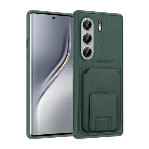 Tecno Camon 40 Pro Kılıf Kartlıklı Manyetik Standlı PU Deri Görünümlü Lüx Kapak