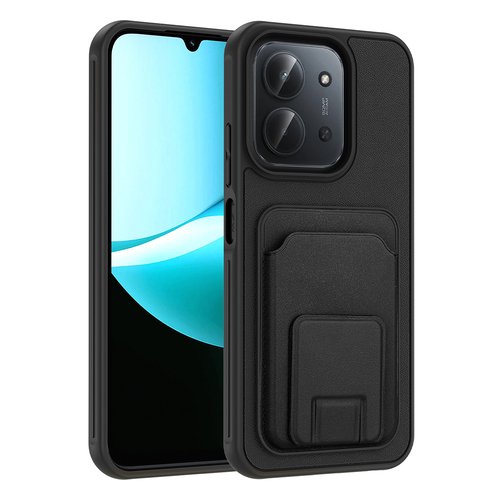 Redmi 15C Kılıf Kartlıklı Manyetik Standlı PU Deri Görünümlü Lüx Kapak