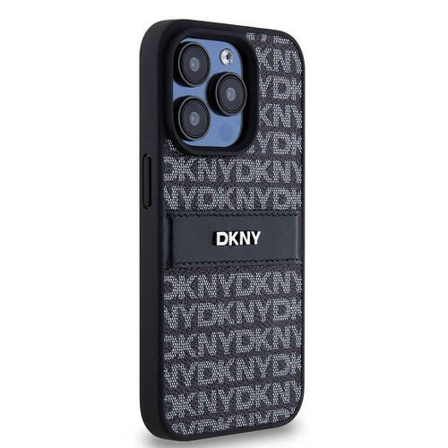 Apple iPhone 15 Pro Kılıf DKNY Orjinal Lisanslı 3D Yazılı Repeat Texture Pattern Kapak