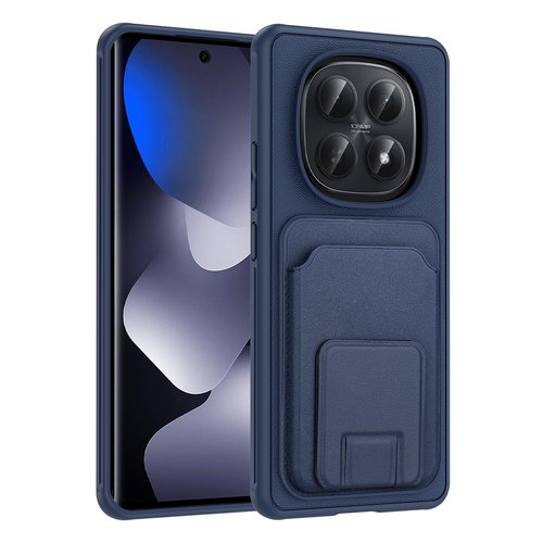 Redmi Note 15 5G Kılıf Kartlıklı Manyetik Standlı PU Deri Görünümlü Lüx Kapak