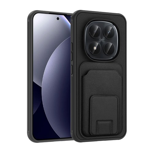 Redmi Note 15 Pro 4G Kılıf Kartlıklı Manyetik Standlı PU Deri Görünümlü Lüx Kapak