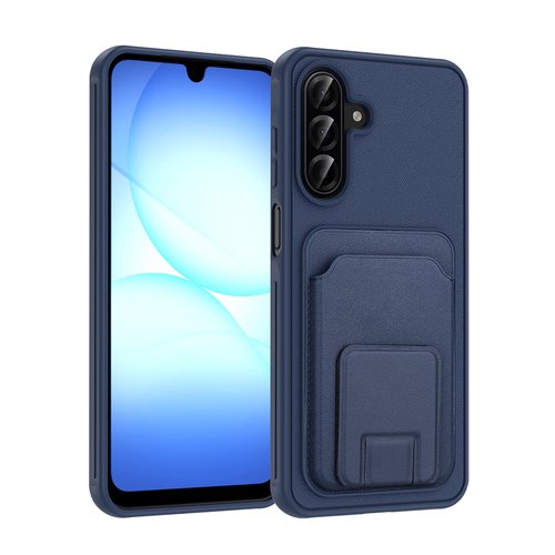 Galaxy A17 Kılıf Kartlıklı Manyetik Standlı PU Deri Görünümlü Lüx Kapak